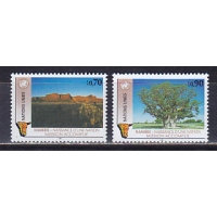 ООН (Женева), 1991, Баобаб. Ландшафт. Независимость Намибии. 2 марки. № 198-199
